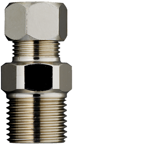 CU-Rohr-Anschlussnippel 3/8" - 10 mm x 1/2" AG