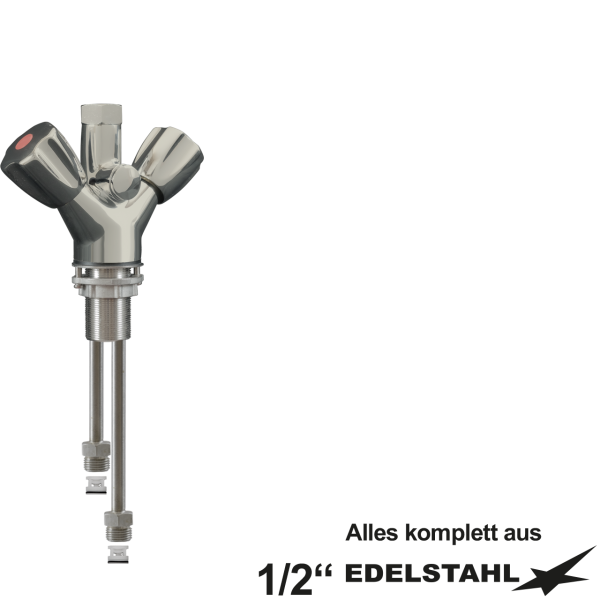 optitop Einlochbatterie-Körper V2A 1/2" mit RV