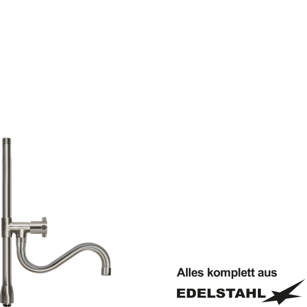 Standrohr-Baugruppe W mit Adapter, Ventil, Auslauf unten A L350 mm