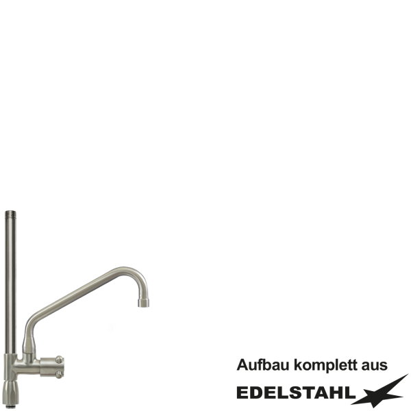 Standrohr-Baugruppe K mit Adapter, Ventil, Auslauf oben VA L300 mm