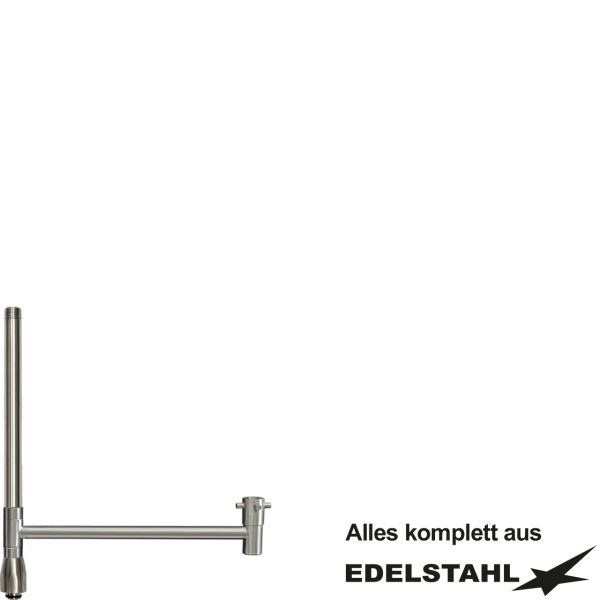 Standrohr-Baugruppe K mit Adapter, Ventil, Auslauf gerade VA L300 mm
