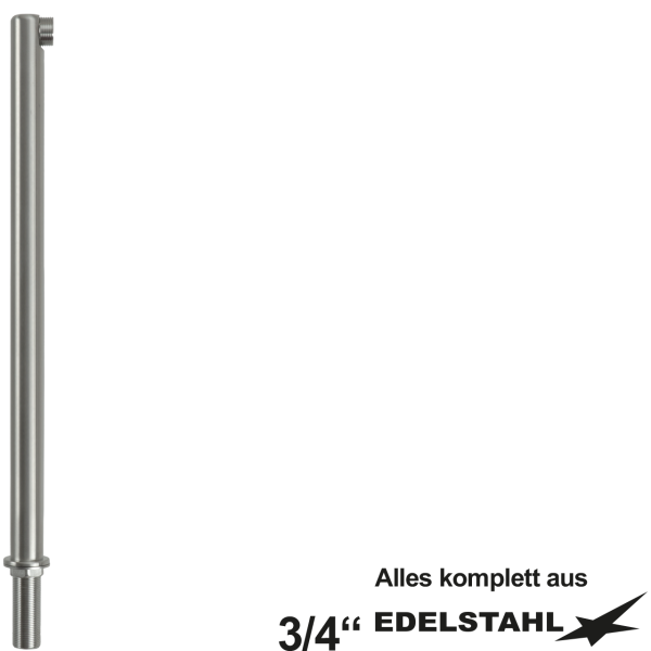 Winkel-Standfuss 90° L 450 mm 3/4" VA gebürstet