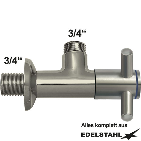 Eckventil 3/4" x 3/4" aus Edelstahl