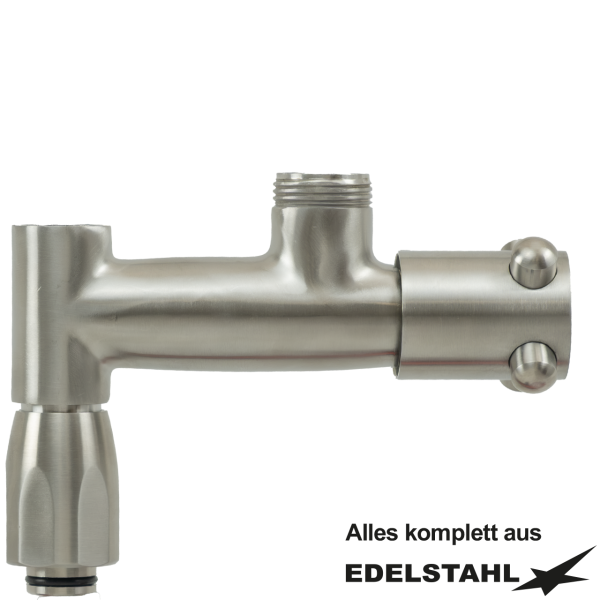 Zuschaltventil Y zur Armatur x 1/2" IG + 3/4" AG VA 75mm