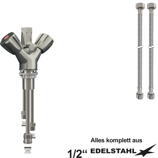 optitop Einlochbatterie-Körper VA 1/2" mit RV