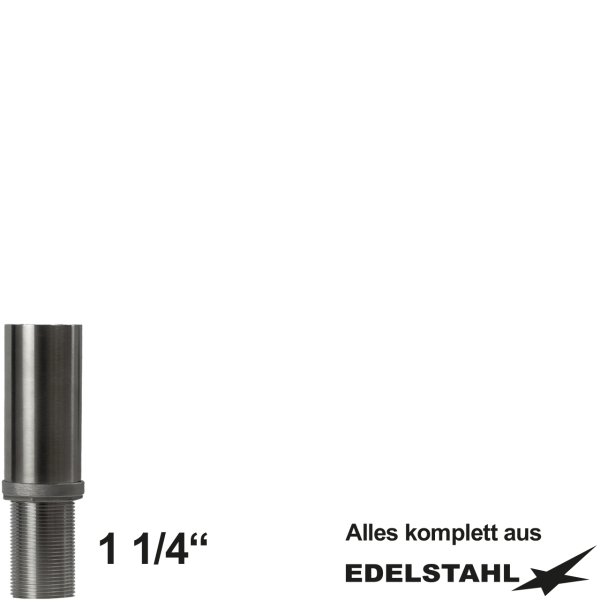 Standsäule Ø 50 mm aus Edelstahl mit Gewindestutzen 1 1/4"