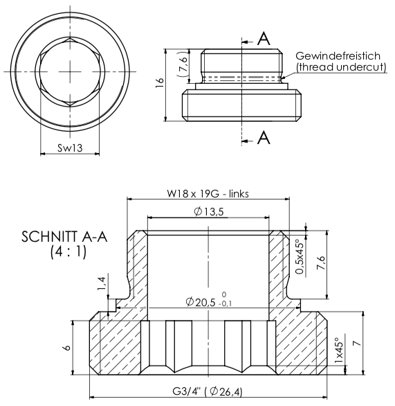 Gewindenippel für Giessbrause X49.117.x