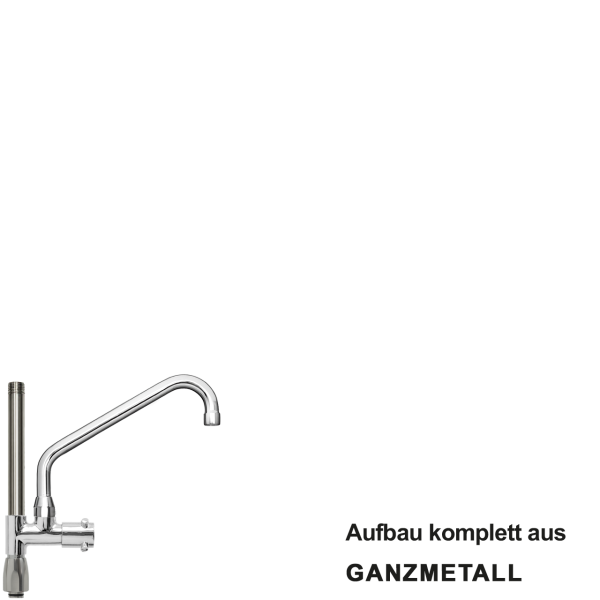 Standrohr-Baugruppe L mit Adapter, Ventil, Auslauf oben VA L300 mm