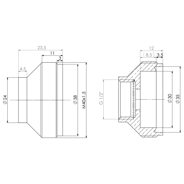 Brausekopf breit 1/2" IG zu Typ E