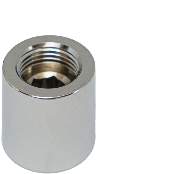 Gewindenippel 1/2" x 3/4" - SW12 innen (IGxIG) MS verchromt
