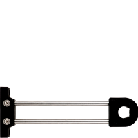 Rohrhalter PA66/VA schwarz L200 mm mit Ring, Stange, Flansch und befestigung Rohrhalter PA66/VA schwarz L200 mm mit Ring, Stange, Flansch und befestigung