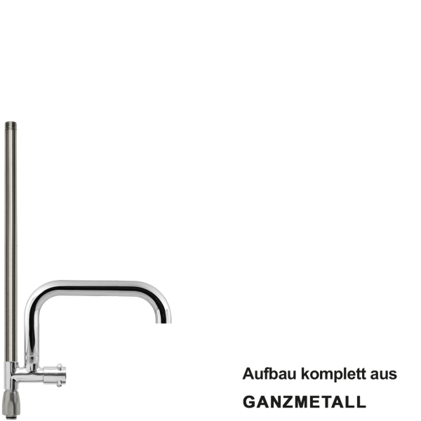 Standrohr-Baugruppe D mit Adapter, Ventil, Auslauf oben VA L300 mm