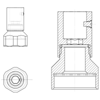 1" IG flachdichtend x Aufnahme Ø 20 mm 1" IG flachdichtend x Aufnahme Ø 20 mm