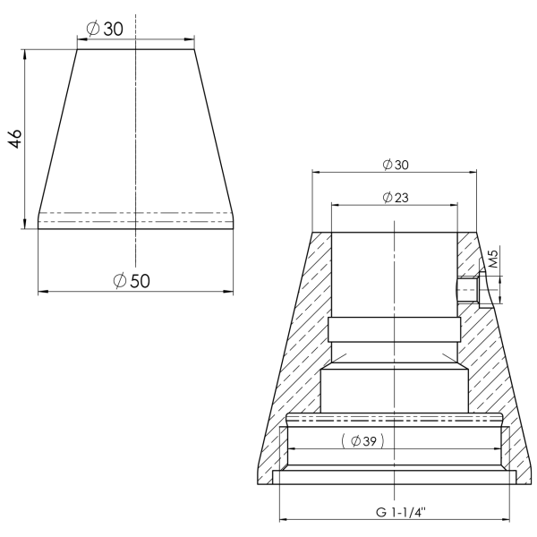 jet Tischsockel Ø50 1 1/4" IG