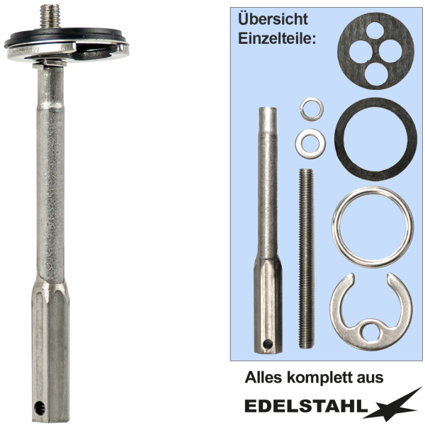 Stehbolzenbefestigung M8 mit Werkzeug-Set Edelstahl