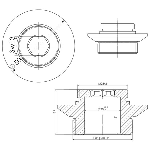 Schlauchanschlussadapter VW.3xx.xxx.H
