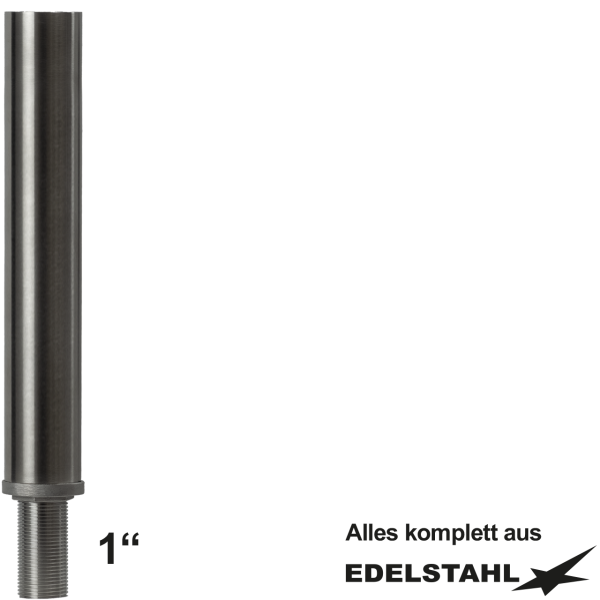 Standsäule Ø 50 mm mit Stutzen 1" aus Edelstahl