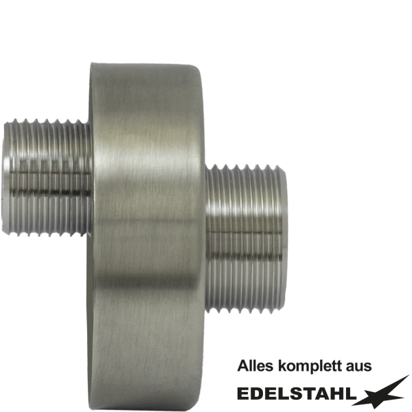 Wand-S-Anschluss 1/2" x 3/4" ± 10 mm Edelstahl (RV nein)