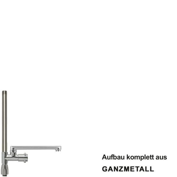 Standrohr-Baugruppe K mit Adapter, Ventil, Auslauf oben VA L300 mm
