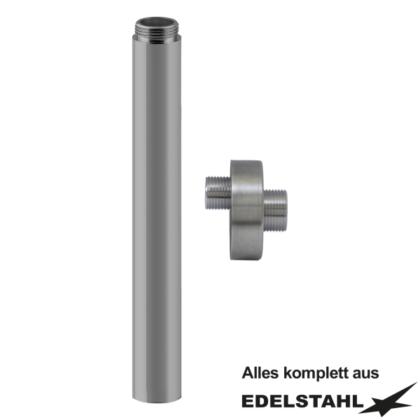 Set Wand-S-Anschluss 1/2" x 3/4" + Auslauf-Erhöhung 3/4" x 3/4" 210 mm IG x AG VA