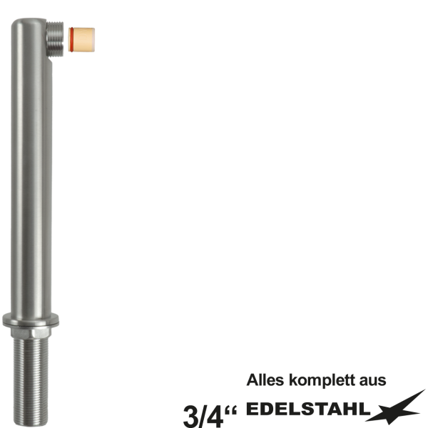 Winkel-Standfuss 90° L 200 mm 3/4" VA gebürstet m. RV