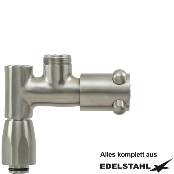 Zuschaltventil Y zur Armatur x 1/2" IG + 3/4" AG VA 45mm