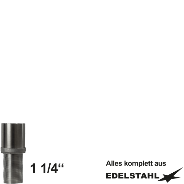 Standsäule Ø 50 mm aus Edelstahl mit Gewindestutzen 1 1/4"