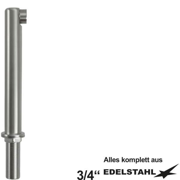 Winkel-Standfuss 90° L 200 mm 3/4" VA gebürstet