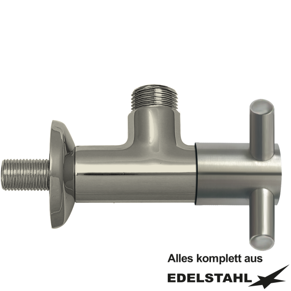 Eckventil 1/2" x 3/4" aus Edelstahl