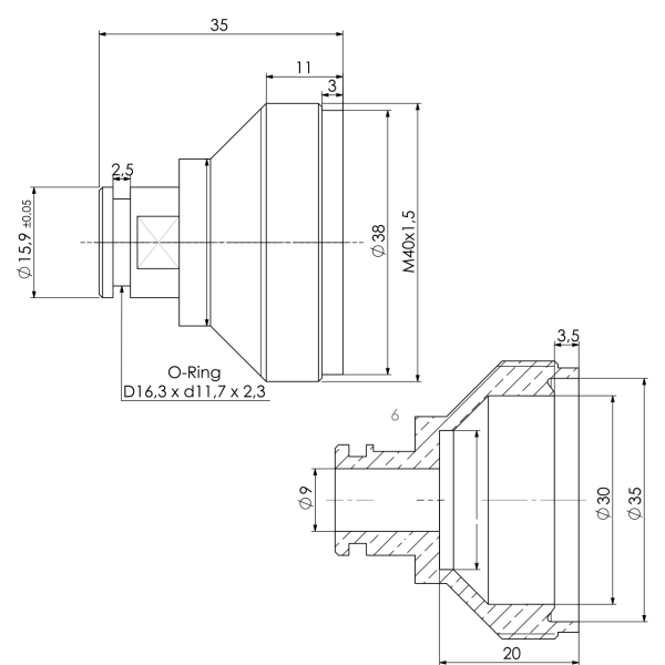 Brausekopf m. Stecknippel zu C1, 5 +6