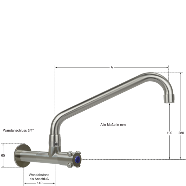 clasix Wandventil 3/4"