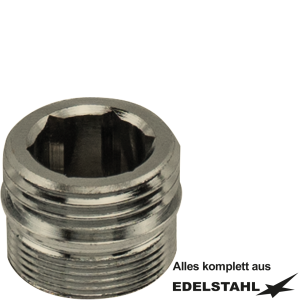 Gewindenippel M20x1 AG x 1/2" AG H16 VA