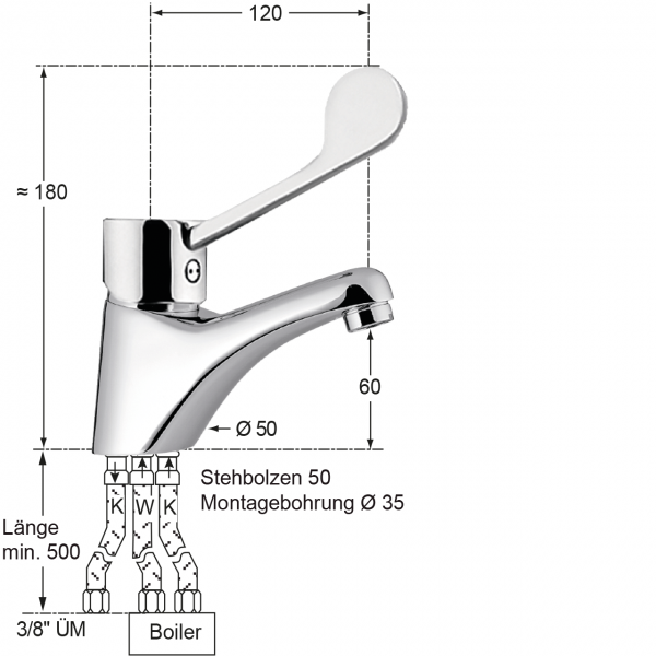 juna Waschtischbatterie 1/2"