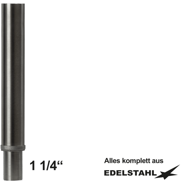 Standsäule Ø 50 mm aus Edelstahl mit Gewindestutzen 1 1/4"