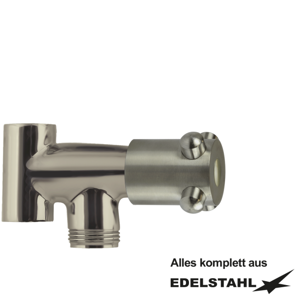 Zuschaltventil mit T-Stück A45mm 2x 1/2" IG + 3/4" AG VA mit keramischen Oberteil