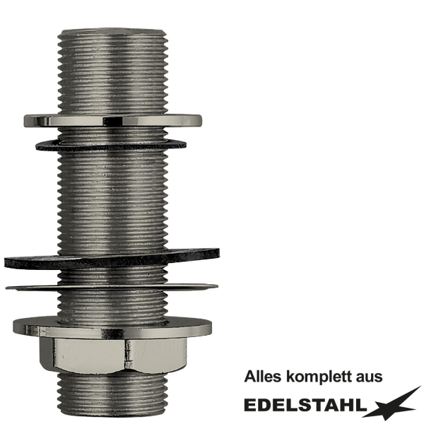 Stutzen-Set 1/2" mit Rosette Edelstahl