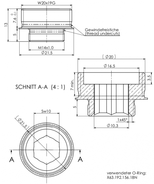 Schraube zu A1-1335-3 W20x19G