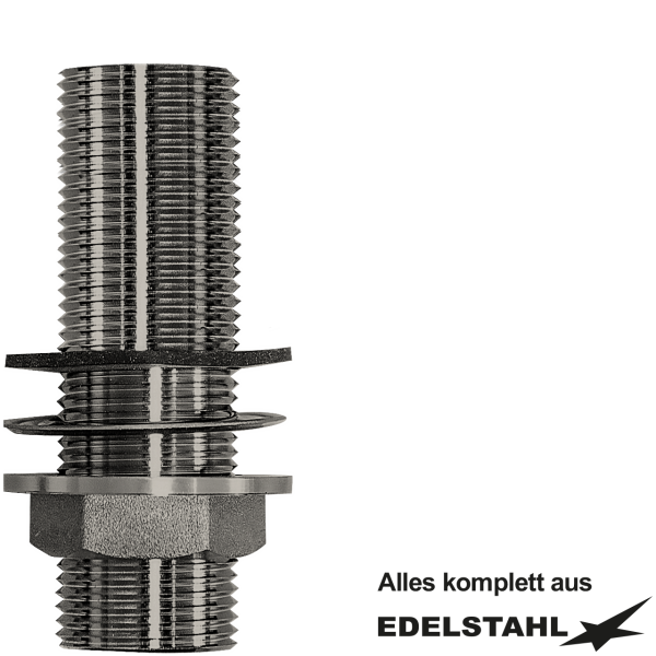 Stutzen-Set 3/4" ohne Rosette Edelstahl