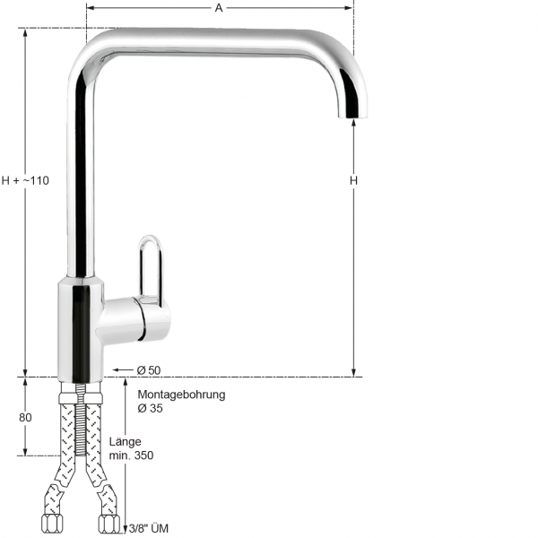 noah Spültischbatterie 1/2"