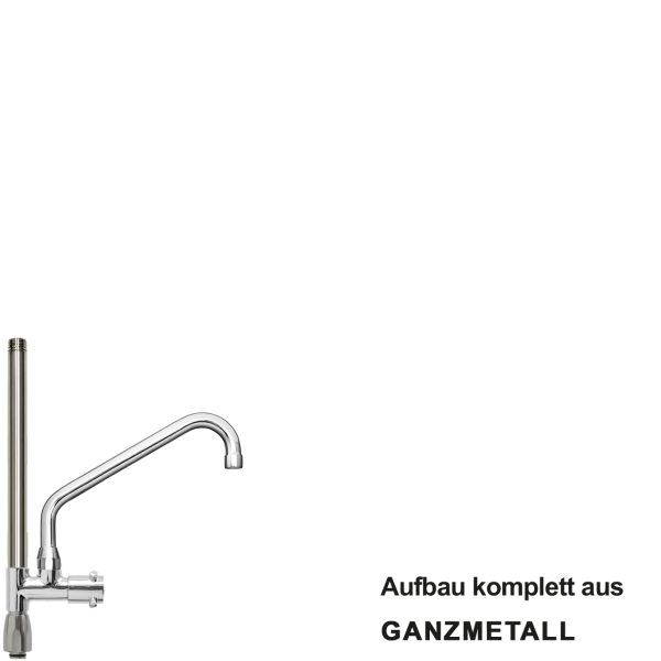 Standrohr-Baugruppe K mit Adapter, Ventil, Auslauf oben VA L300 mm