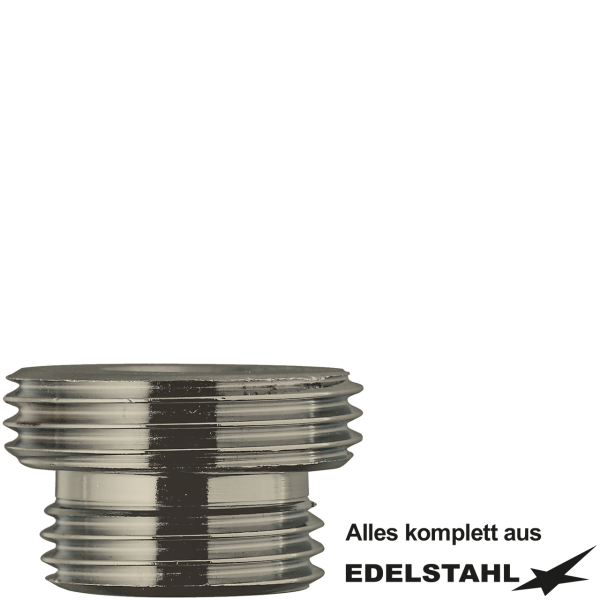 *** X59.6A2-1382_2 !!! *** Gewindenippel 1/2" x 3/4" - SW 15 mm innen (AG x AG) VA