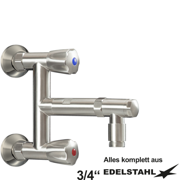toria Wandbatterie vertikal 3/4" Abgang 3/4" Edelstahl