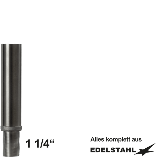 Standsäule Ø 50 mm aus Edelstahl mit Gewindestutzen 1 1/4"