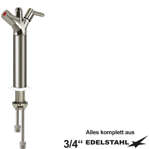 classic Säulenbatterie-Körper V2A 1/2" mit RV