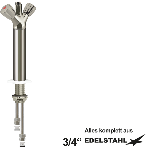 classic Säulenbatterie-Körper V2A 3/4" mit RV