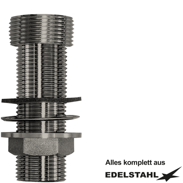 Stutzen-Set 1" x 5/4" ohne Rosette Edelstahl