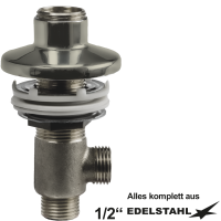 Geräteventil 1/2" Edelstahl ohne Oberteil Geräteventil 1/2" Edelstahl ohne Oberteil