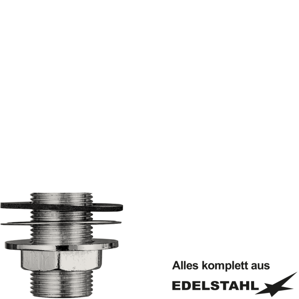 Stutzen-Set 3/4" ohne Rosette Edelstahl