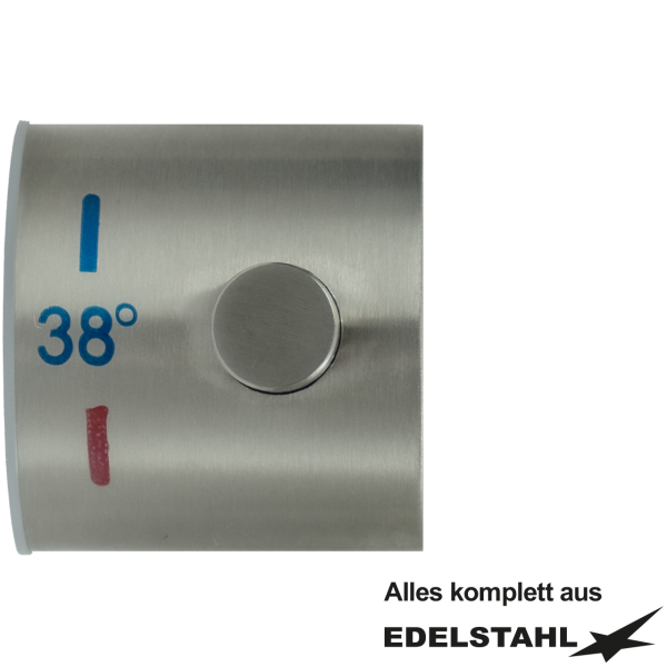 Griff zu Wandbatterie Temperatur Edelstahll mit Abgang oben