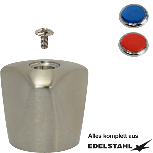 3-kant-Metallgriff-Set kompl. aus Edelstahl k/w